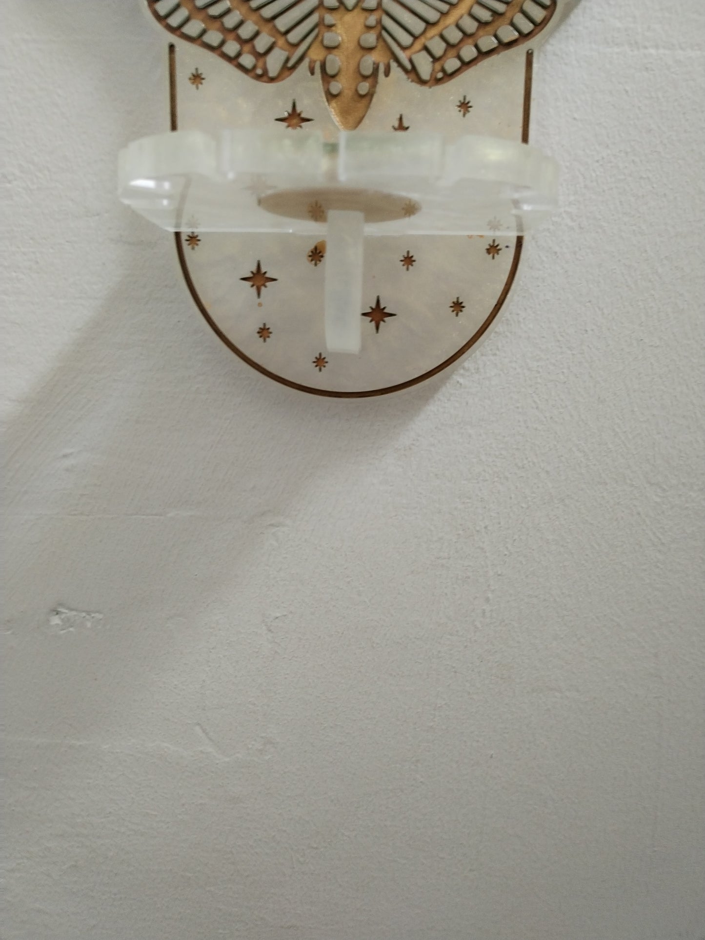 Moon Phase Moth Candle Holder/Holy Water Holder