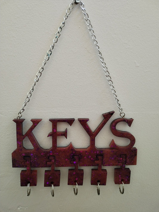 Hanging Keyholder with 5 Keyrings