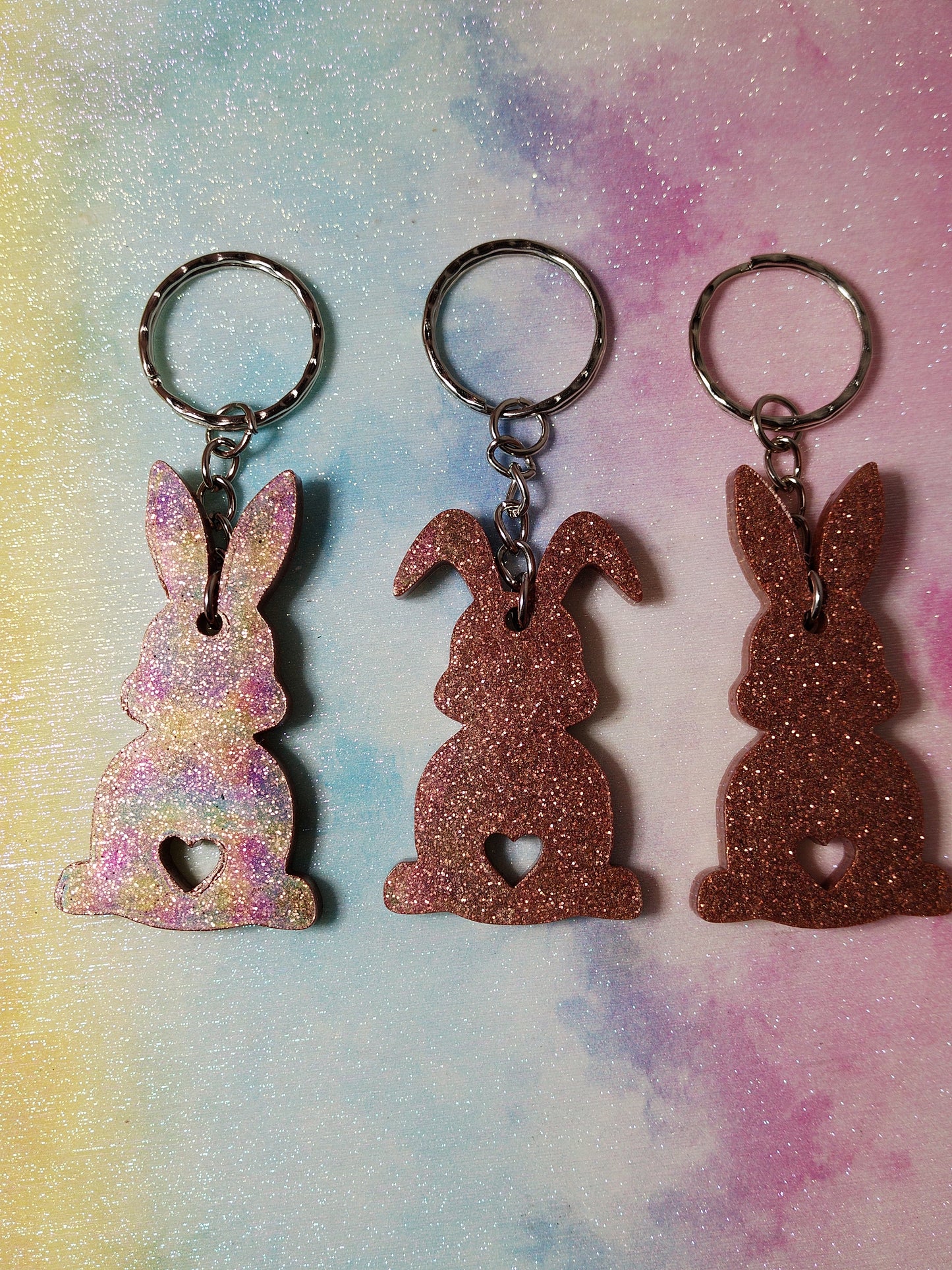 Easter Bunny Keyrings Set of 3